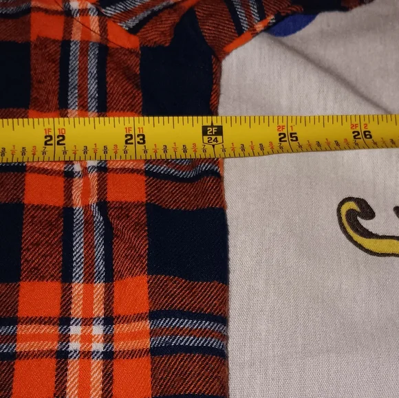 Detroit Tigers Orange And Blue Flannel Button Up Shirt Baseball Jersey - Picture 6 of 7